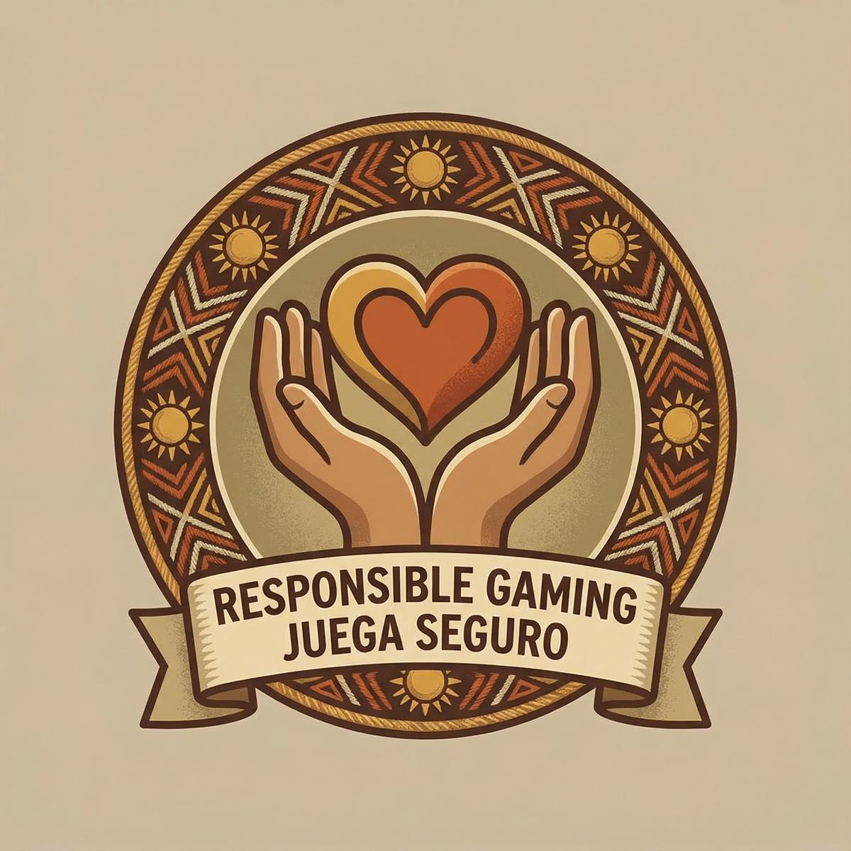 Icono de juego responsable mostrando manos protectoras con corazón